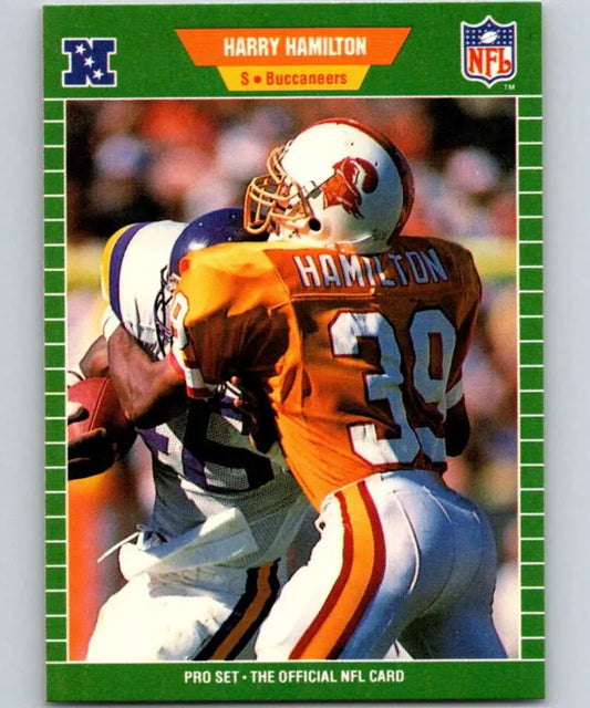 NFL trading card of Harry Hamilton in Tampa Bay Buccaneers orange and white jersey
