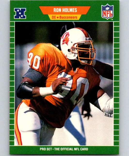 NFL trading card of Ron Holmes in orange Tampa Bay Buccaneers jersey number 30