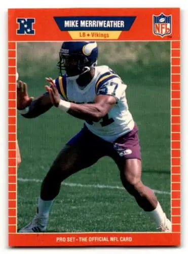 Mike Merriweather Minnesota Vikings football card with original gloss 1989 Pro Set #467