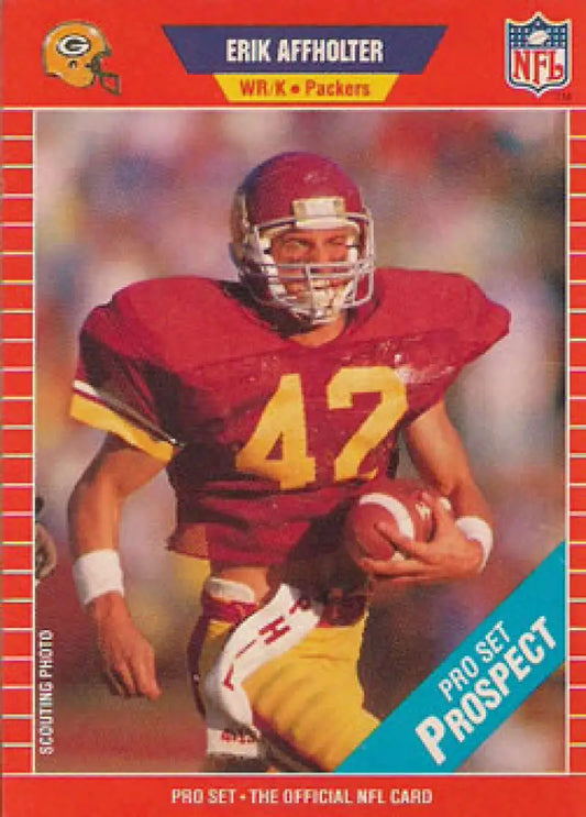 Football trading card of USC player wearing jersey number 47 for Green Bay Packers