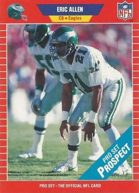 Eric Allen 1989 Pro Set #533 Rookie Card in Philadelphia Eagles white uniform