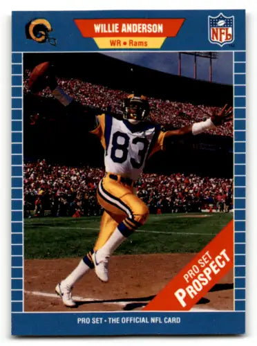 Willie Anderson 1989 Pro Set #545 Flipper Anderson rookie football card original gloss