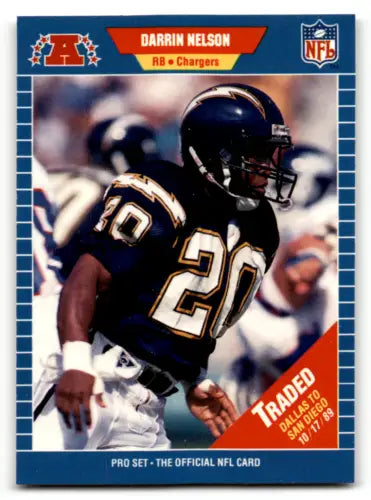 Darrin Nelson football card from 1989 Pro Set with original gloss, NM-MT condition