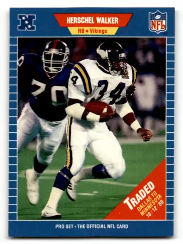 1989 Pro Set Herschel Walker football card in near mint condition with original gloss