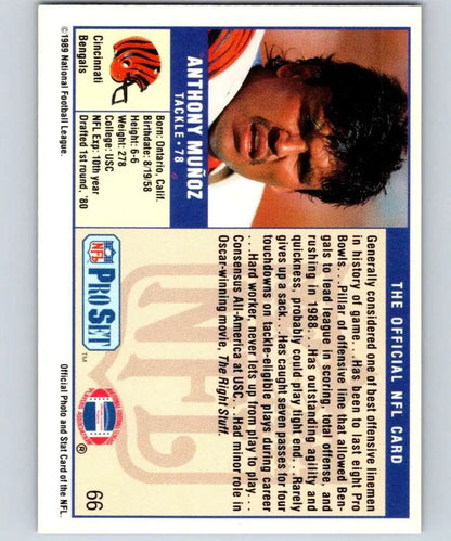 1989 Pro Set #66 Anthony Munoz NM-MT Cincinnati Bengals Football Card display