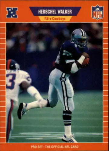 Football trading card of Herschel Walker in original gloss from 1989 Pro Set