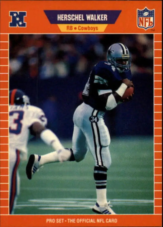 Herschel Walker in action on a 1989 Pro Set Dallas Cowboys football card