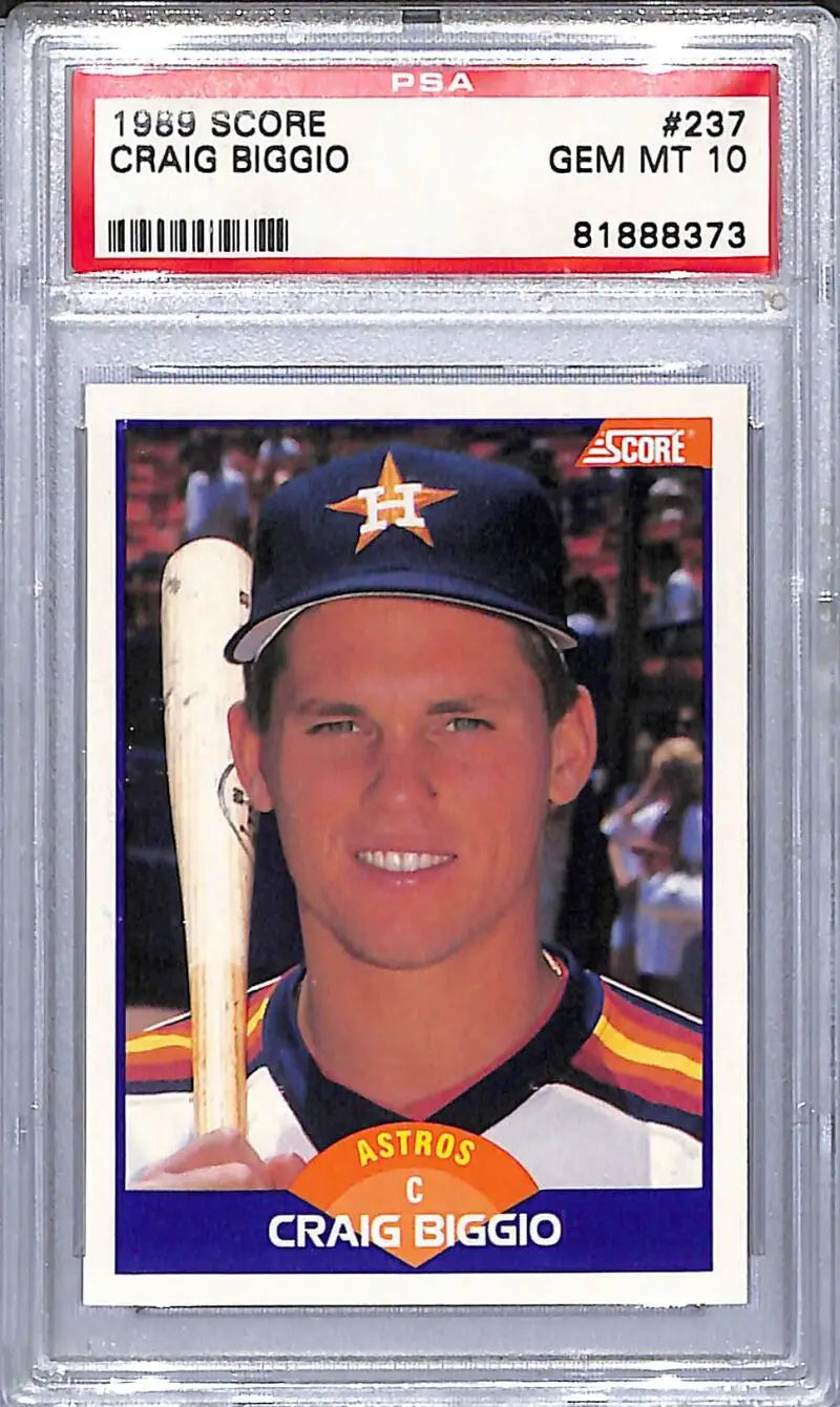 Graded 1989 Score Craig Biggio baseball card PSA 10 GEM MINT Houston Astros