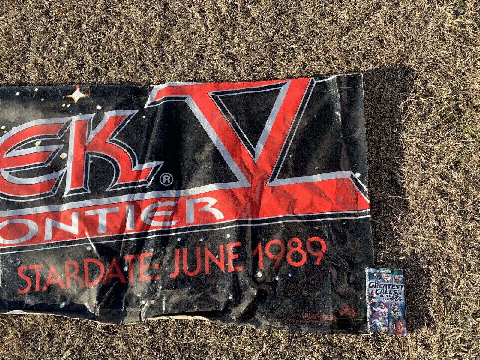 Wrinkled black and red Star Trek banner featuring The Final Frontier design for collectors