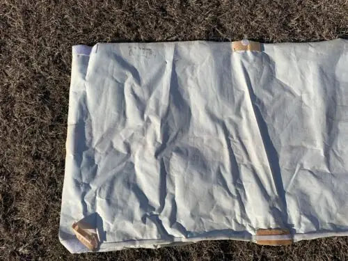 Wrinkled white tarp with tape for 1989 Star Trek V Final Frontier Movie Vinyl Poster Banner