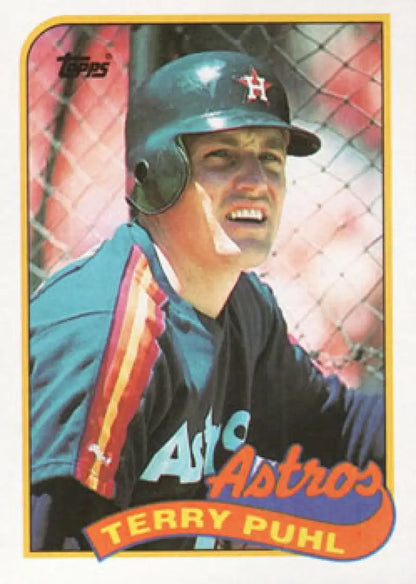 Vintage 1989 Topps Terry Puhl Houston Astros Baseball Card in NM-MT condition