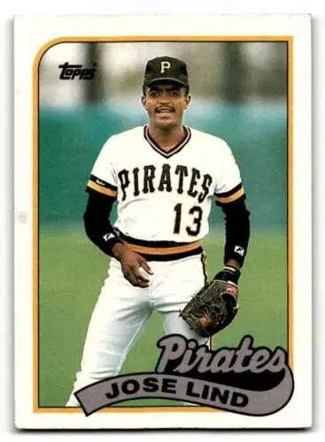 Original gloss 1989 Topps #273 Jose Lind Pittsburgh Pirates baseball card EX/NM