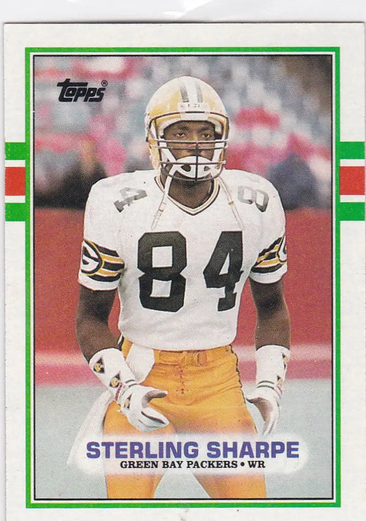 Collectible Sterling Sharpe rookie card featuring Sterling Sharpe of the Green Bay Packers