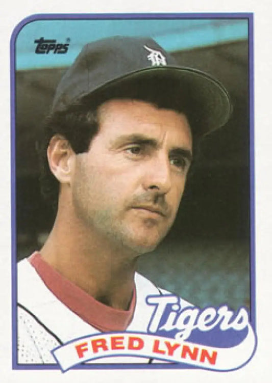 Fred Lynn Detroit Tigers baseball card in home uniform from 1989 Topps #416