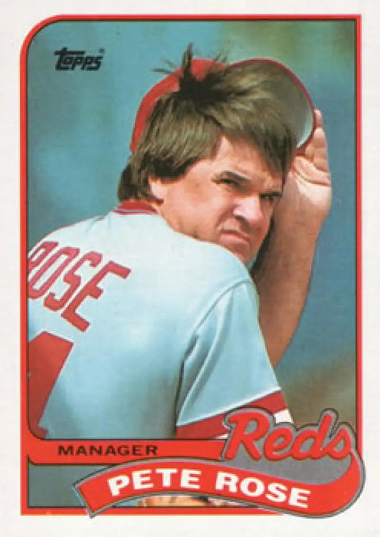 1989 Topps Pete Rose Cincinnati Reds baseball card MG NM-MT player collectible