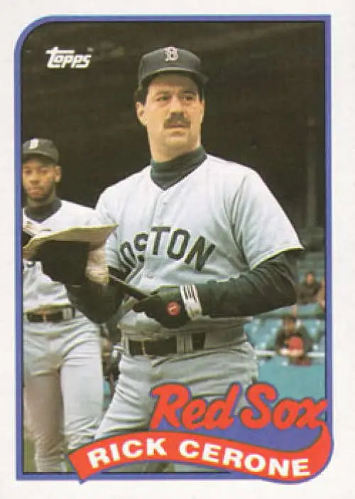 1989 Topps #96 Rick Cerone NM-MT Boston Red Sox Baseball Card in white uniform