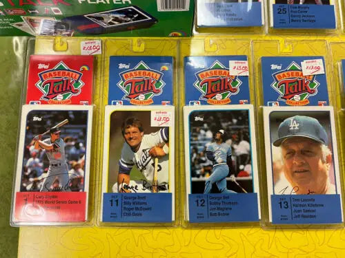 Vintage Baseball Cards in Protective Cases from 1989 TOPPS Baseball Talk Set Lot