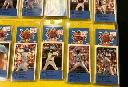 Baseball cards in protective cases from 1989 TOPPS Baseball Talk SET Lot of 100 cards