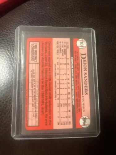 Deion Sanders 1989 Topps Traded baseball trading card #110T collectible item