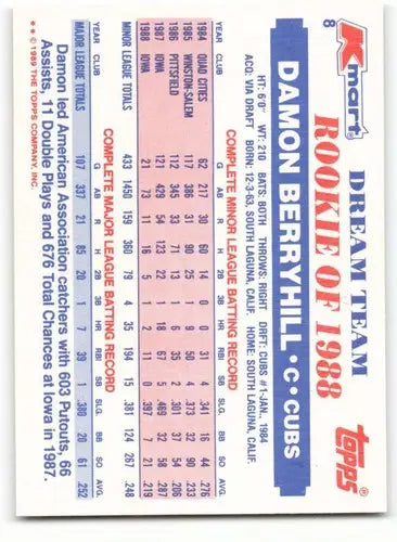 1989 Topps K-Mart Dream Team #8 Damon Berryhill NM-MT Cubs ID:60557 - Trading Cards