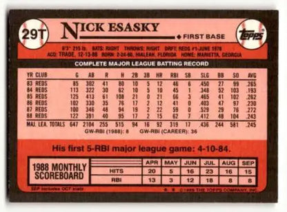 1989 Topps Traded #29T Nick Esasky Boston Red Sox Baseball Card with original gloss