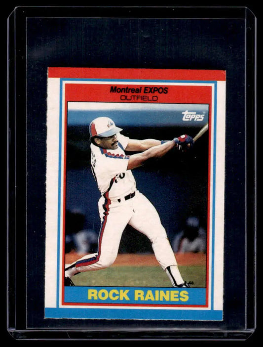 Tim Raines swinging bat on 1989 Topps UK Minis #61 Montreal Expos baseball card