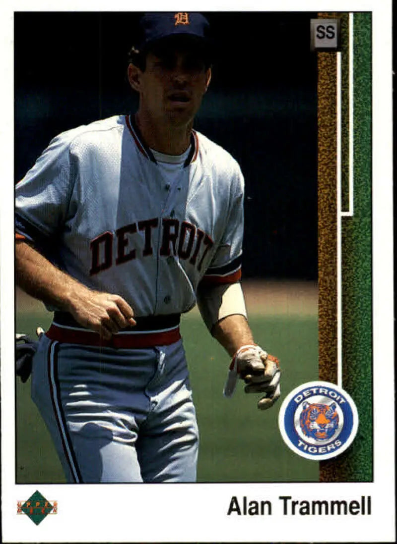 Alan Trammell in white home uniform for Detroit Tigers Upper Deck baseball card