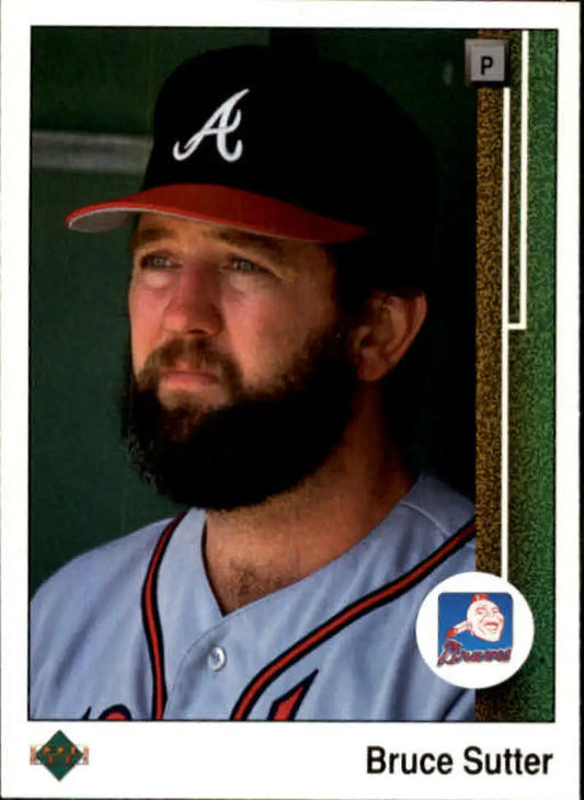 Bruce Sutter in Atlanta Braves uniform on 1989 Upper Deck baseball card