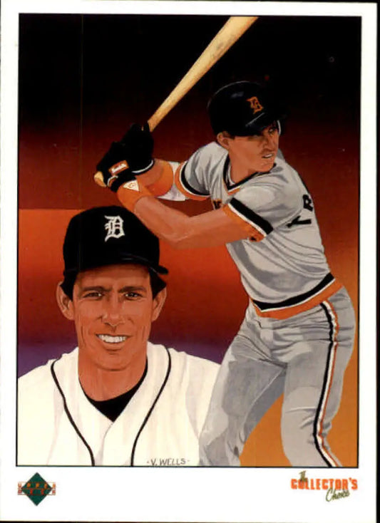 1989 Upper Deck Alan Trammell Detroit Tigers Baseball Card in home and road uniforms