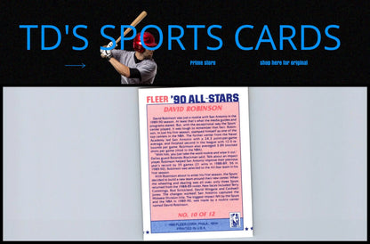 David Robinson Fleer 90 All-Stars trading card from the 1990-91 collection