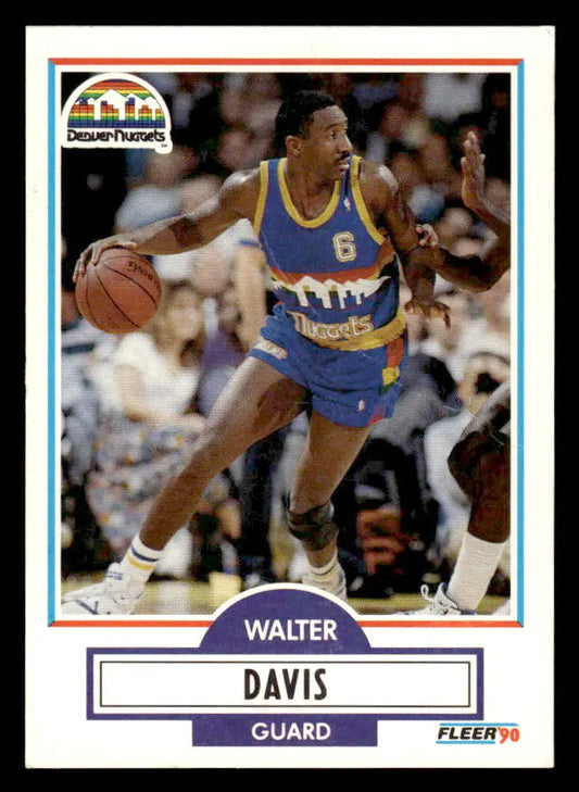 1990 Fleer Walter Davis Denver Nuggets basketball card in 1990-91 Fleer #47 product