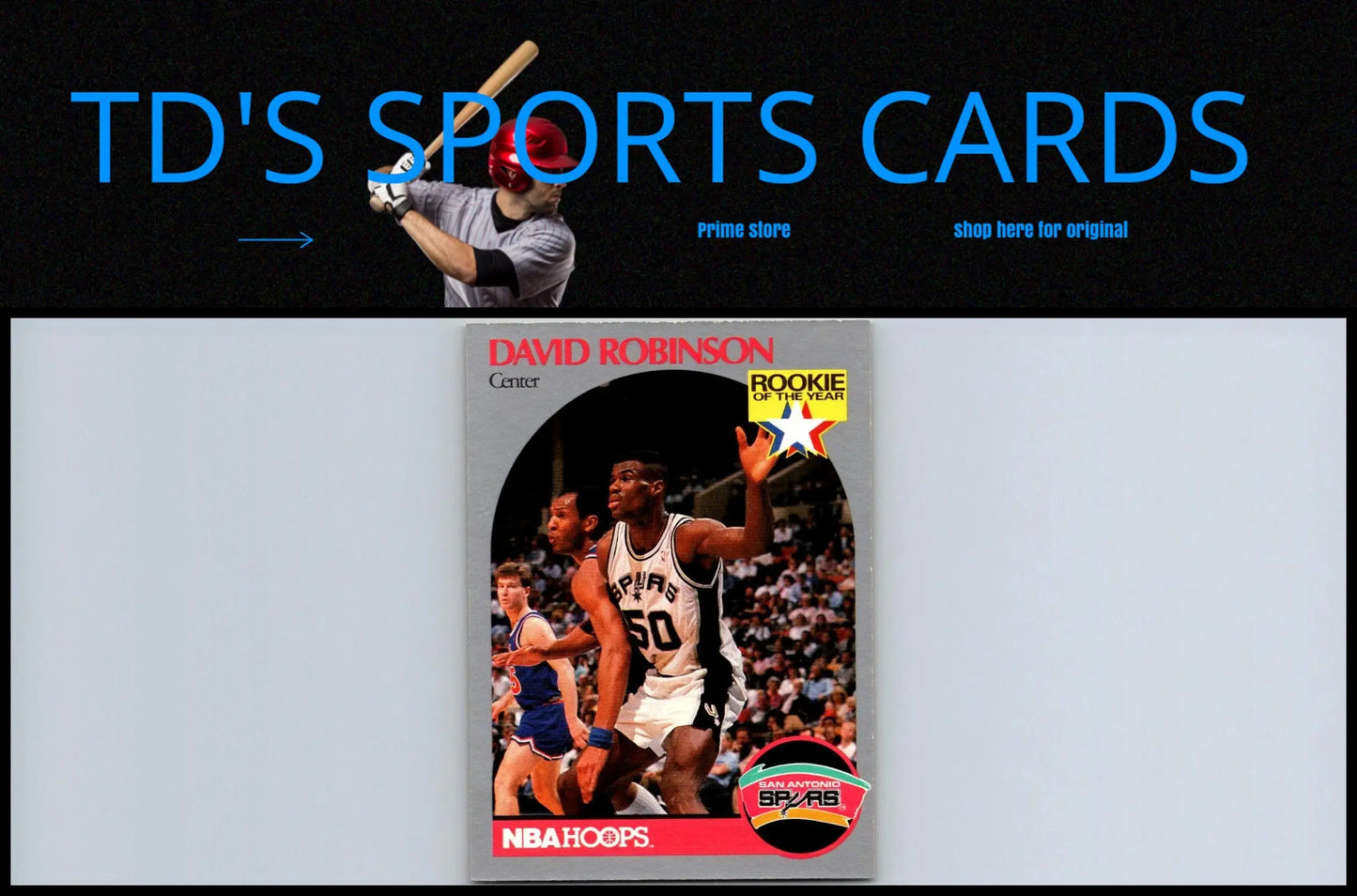 David Robinson rookie card from 1990-91 Hoops #270 trading cards collection