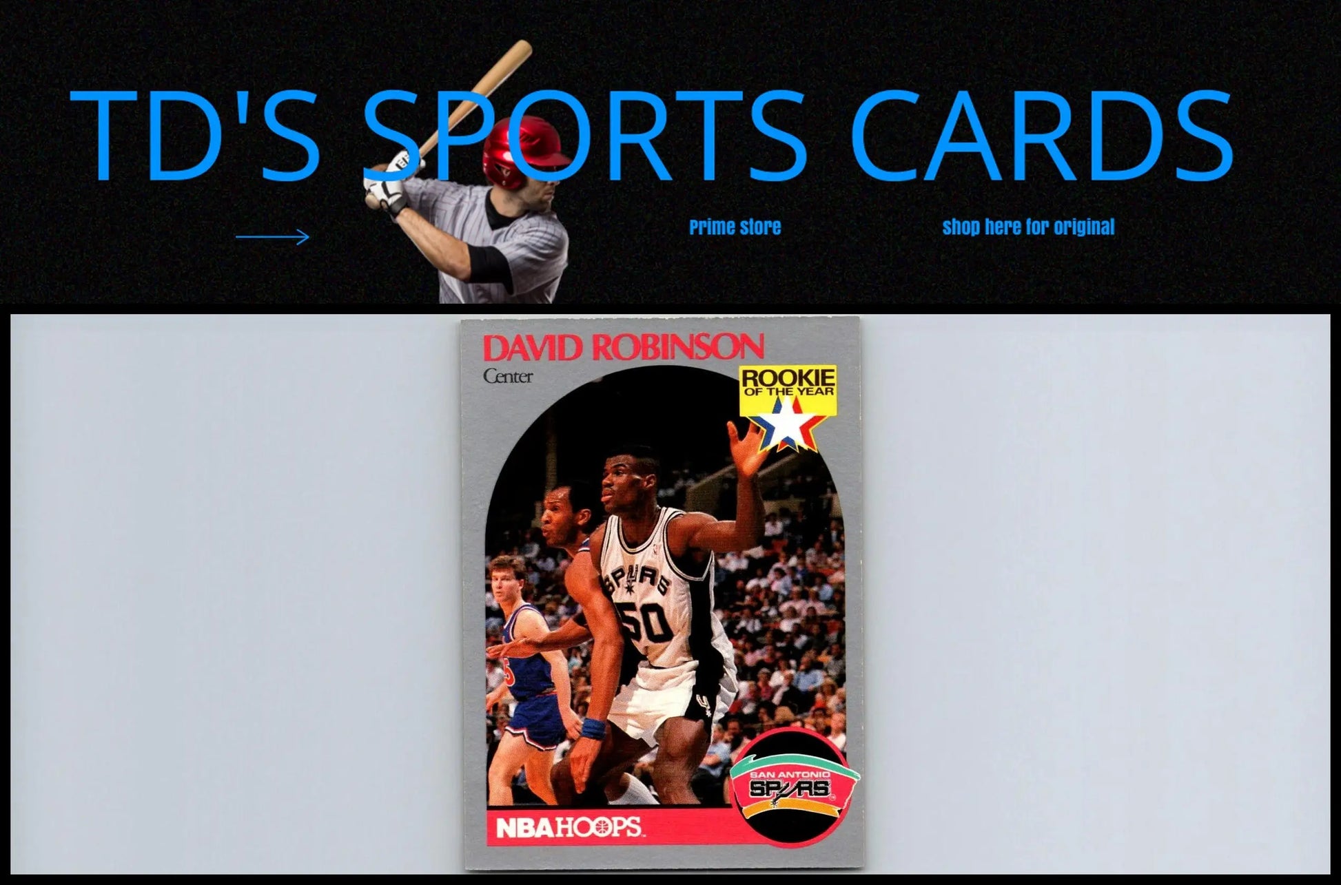 David Robinson rookie card from 1990-91 Hoops #270 trading cards collection