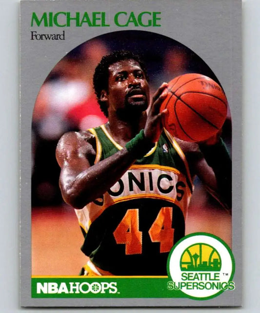 Basketball card of Michael Cage in Seattle SuperSonics jersey number 44