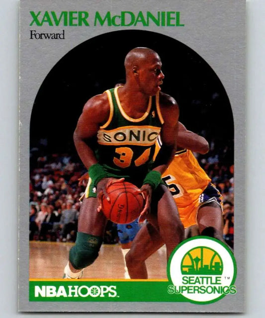 Seattle SuperSonics Basketball Card of Xavier McDaniel in jersey number 34