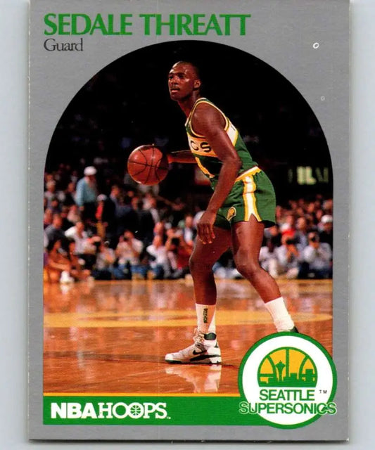 Sedale Threatt Seattle SuperSonics basketball card from 1990-91 Hoops set