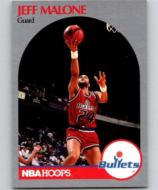 Jeff Malone Basketball Card from 1990-91 Hoops featuring Washington Bullets player