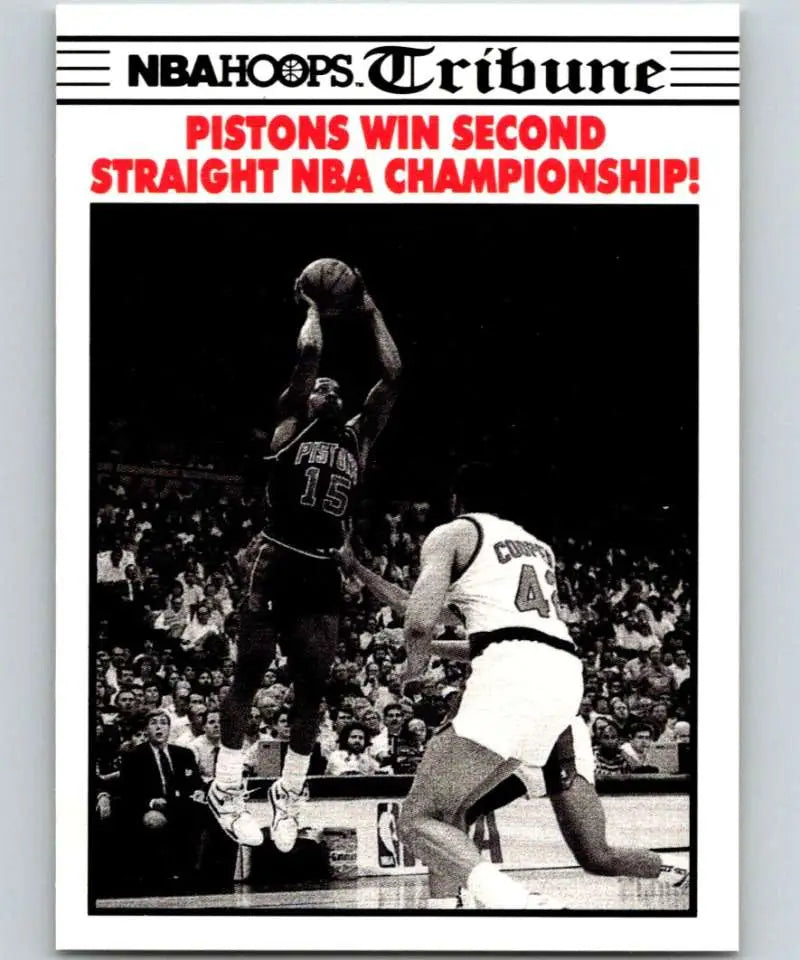 NBA Hoops Tribune card featuring Detroit Pistons and Portland Trail Blazers players