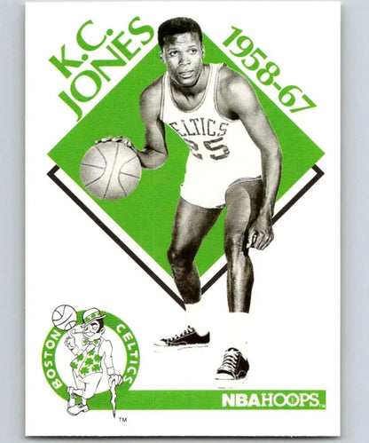 Black and white 1958-67 NBA Hoops photo of K.C. Jones for Seattle SuperSonics basketball card