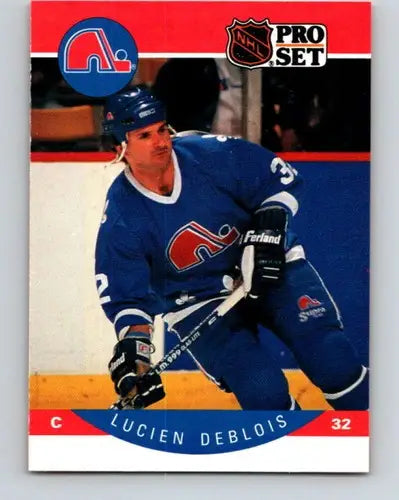 Original gloss 1990-91 Pro Set Lucien DeBois hockey card near mint Maple Leafs