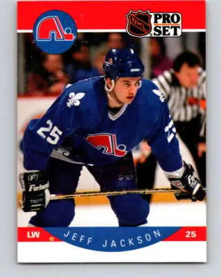Jeff Jackson hockey card from 1990-91 Pro Set with original gloss and Simply Sandoval