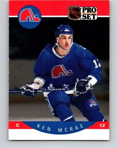 Original gloss 1990-91 Pro Set Ken McRae hockey card for Maple Leafs collectibles