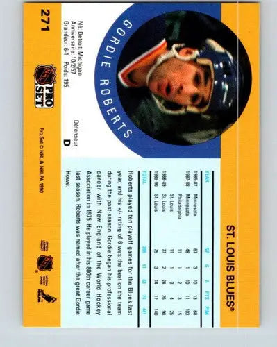 1990-91 Pro Set #271 Gordie Roberts NM-MT Blues - Trading Cards