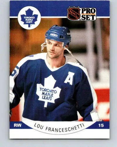 Hockey trading card 1990-91 Pro Set Lou Franceschetti Maple Leafs with original gloss