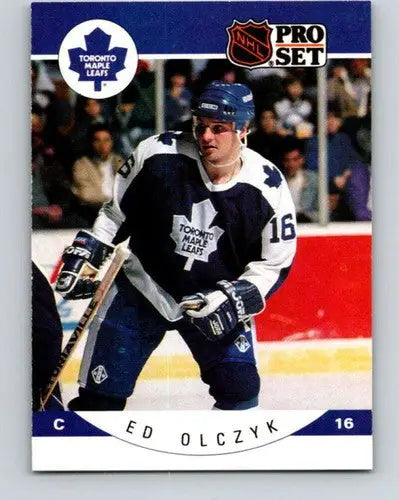Original gloss Ed Olczyk hockey card from 1990-91 Pro Set Maple Leafs collection