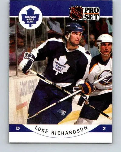 Original gloss 1990-91 Pro Set Luke Richardson hockey card near mint Maple Leafs