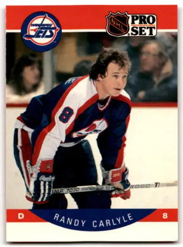 Randy Carlyle hockey card from 1990-91 Pro Set with original gloss, Near Mint condition