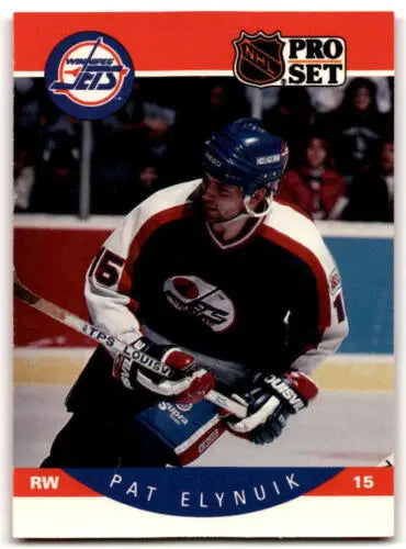1990-91 Pro Set #327 Pat Elynuik hockey card with original gloss, near mint condition