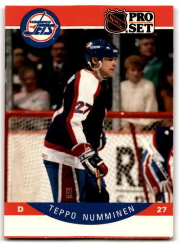 1990-91 Pro Set #334 Teppo Numminen EX Excellent RC Rookie hockey card for sale
