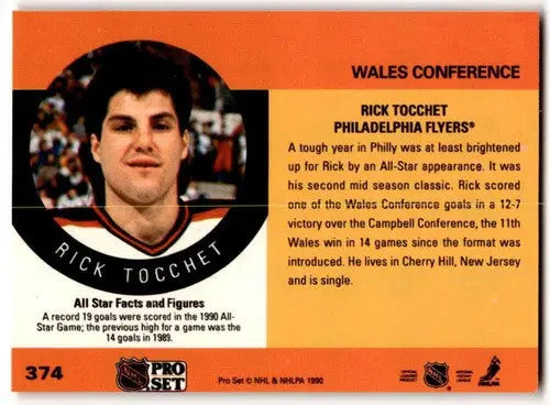1990-91 Pro Set #374 Rick Tocchet NM Near Mint Flyers AS ID:43216 - Trading Cards